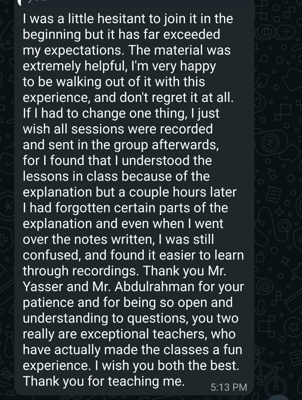 Student review